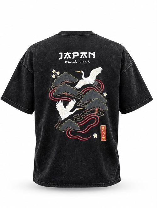 Japan Crane Acid Wash T-Shirt
